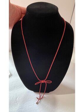 Vintage Y2K Avenue Red Cord Lariat Necklace Deadstock
